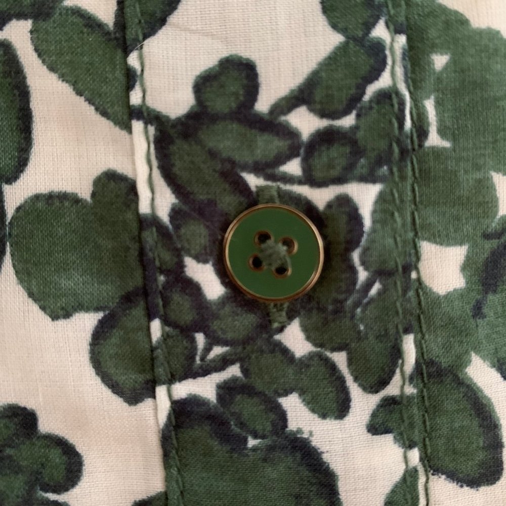 Tory Burch Brigitte Shirt Dress Vine Print Cotton Lined Belted - Picture 6 of 9